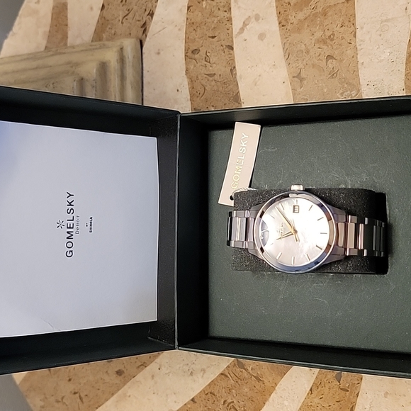 NWT GOMELSKY by Shinola Stainless Steel Watch MOP Face Gold Dial & Markers - Picture 14 of 16